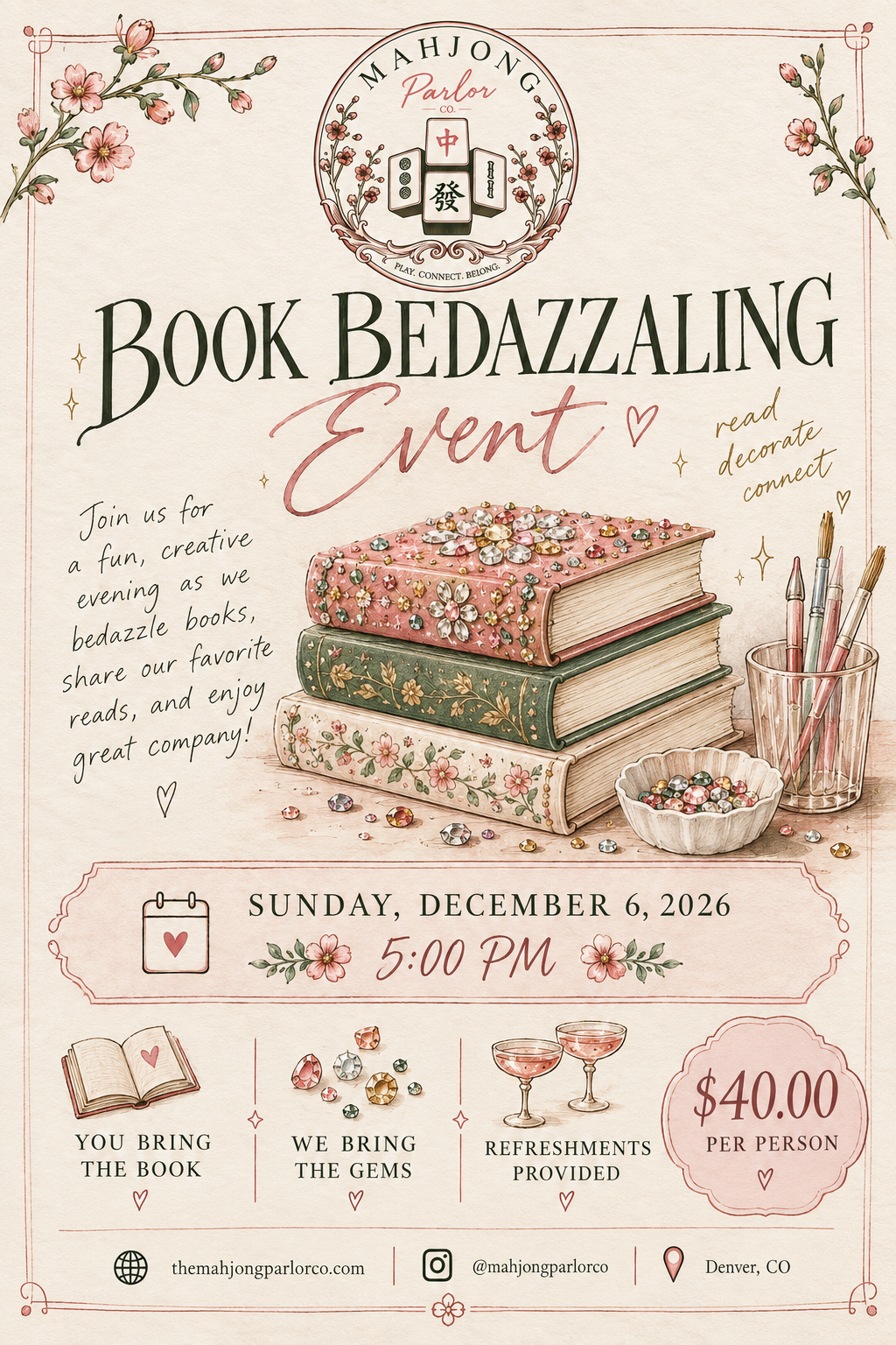 Book Bedazzling Event